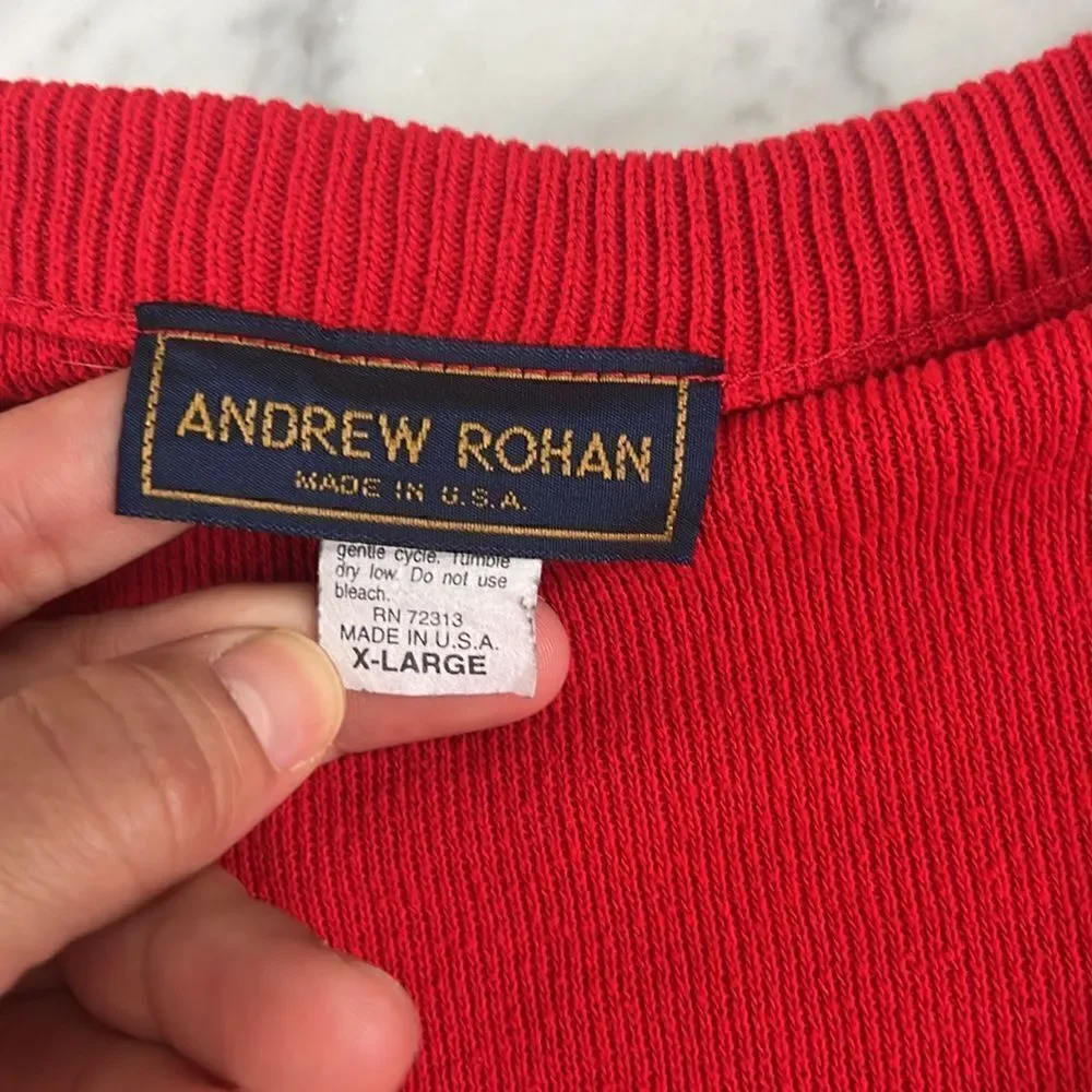 Vintage Andrew Rohan V-neck sweater South Park Band Sz XL NWOT